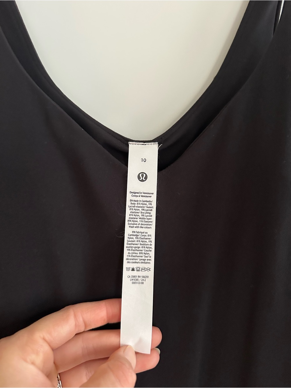 Lululemon Align Bodysuit 6" Black Size 10 - Picture 3 of 11